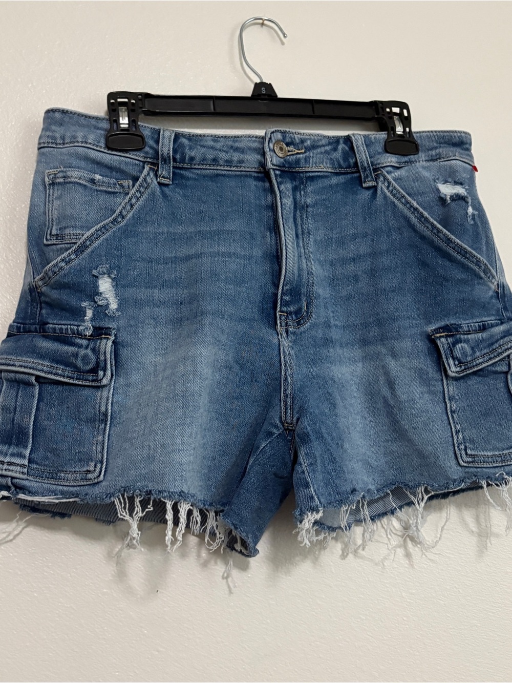 VERVET Bonuses Rebecca High Rise Cargo Shorts Size XL Distressed Boutique - Picture 2 of 6